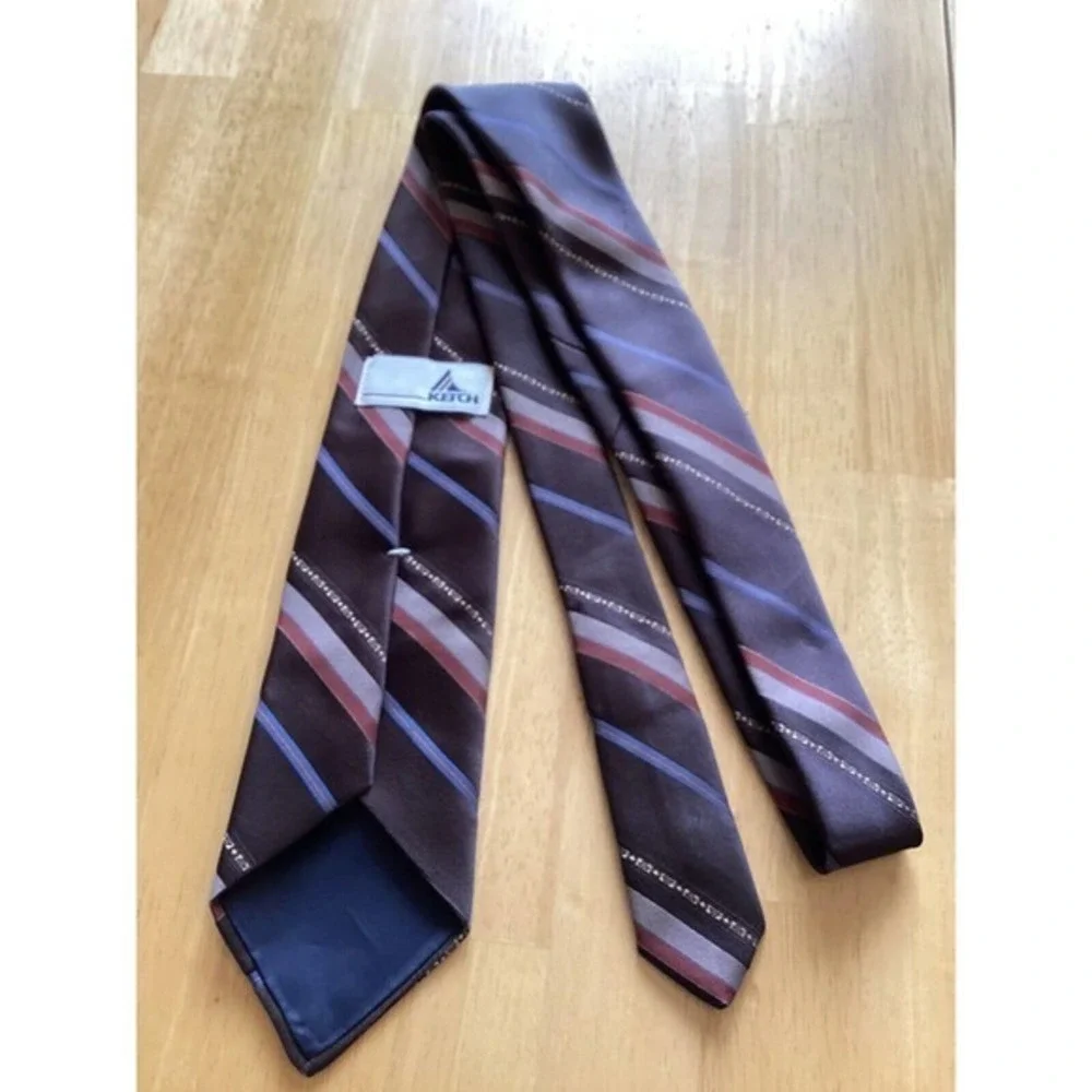 Ketch brown striped 3 inch mens‎ Designer Necktie Tie